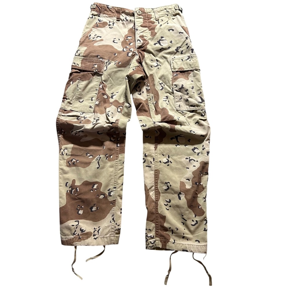 VTG Military Cargo Pants Men XS X-Short Tan 6-Color Desert Chocolate Camo 1990s